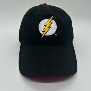 DC Comics Hat Mens OS Black The Flash 3D Embroidered Logo Snapback Hat NEW‎